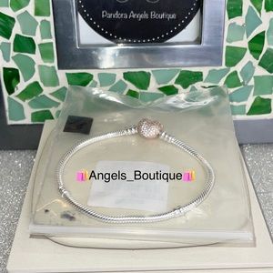 New Pandora Moments Rose Gold Pave’ Heart Clasp